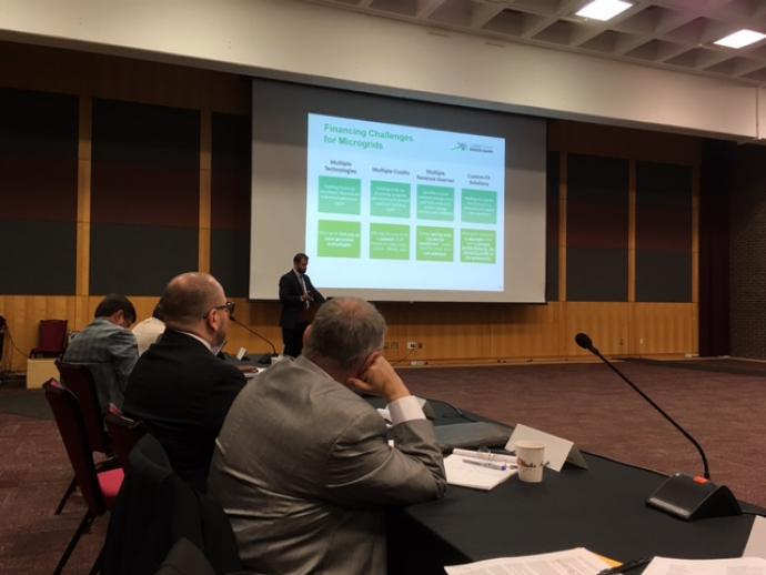 Photo of Presenter at NJ Microgrids Financing Partnership Workshop 2018