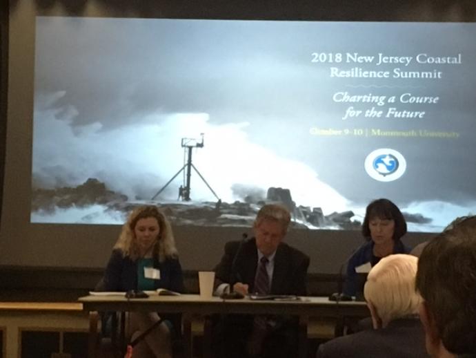 Photo of Kathleen Frangione, Frank Pallone and DEP Commissioner Catherine McCabe at Summit