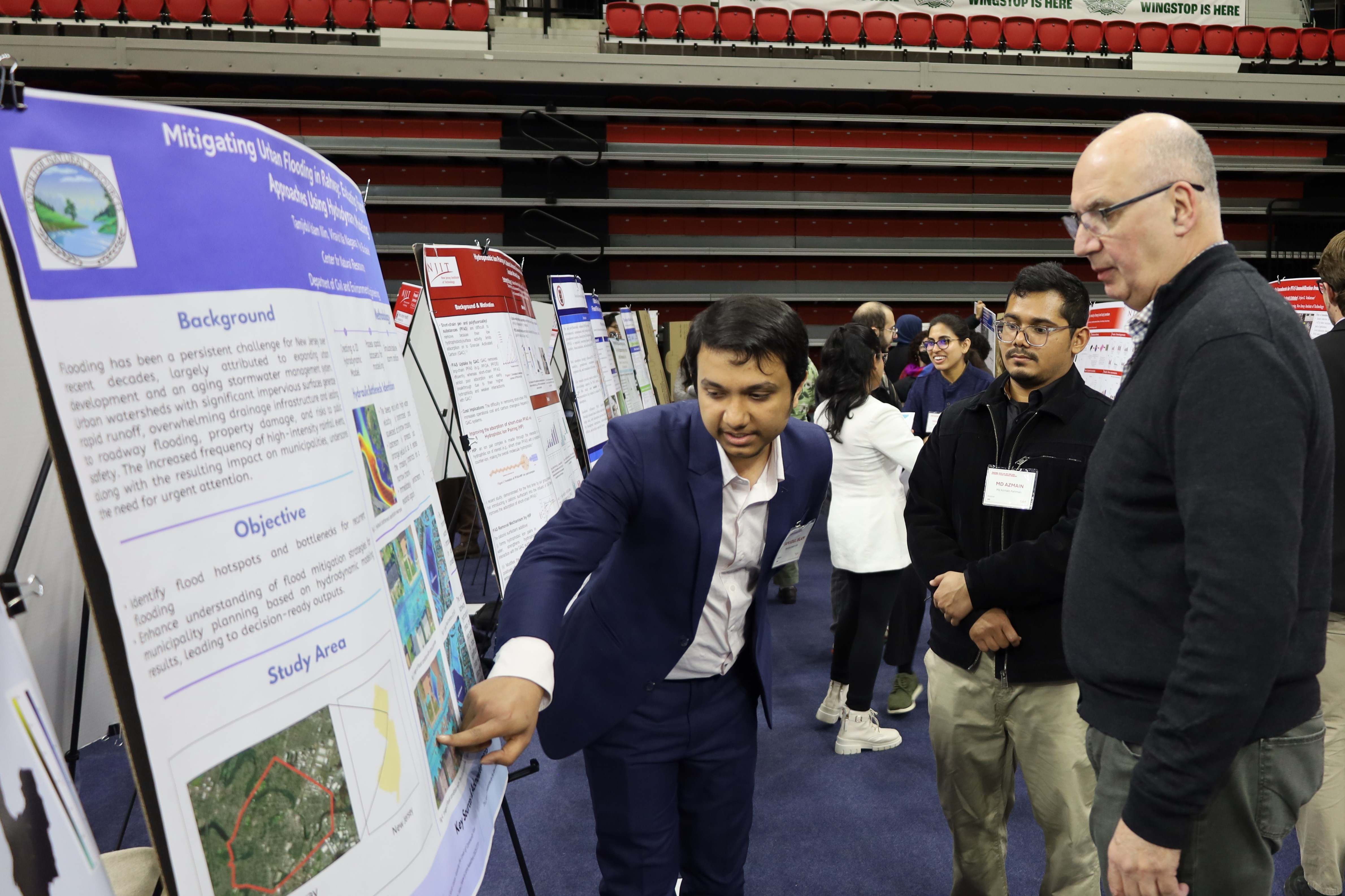 CNR students presenting research to Dr. Michel Boufadel