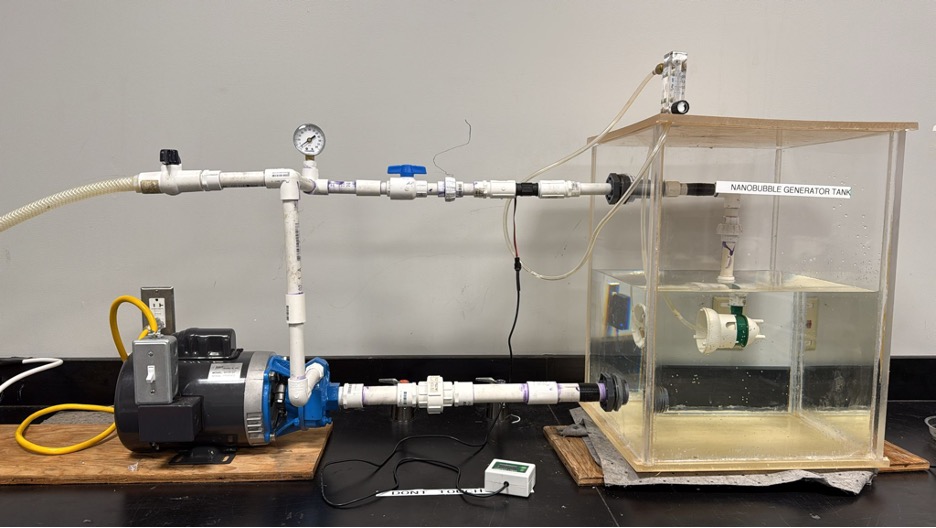 Nanobubble generation system designed to produce stable, ultra-fine bubbles for enhanced environmental remediation applications.