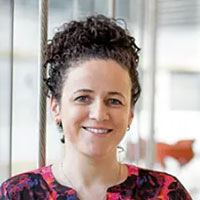 woman with black curly hair