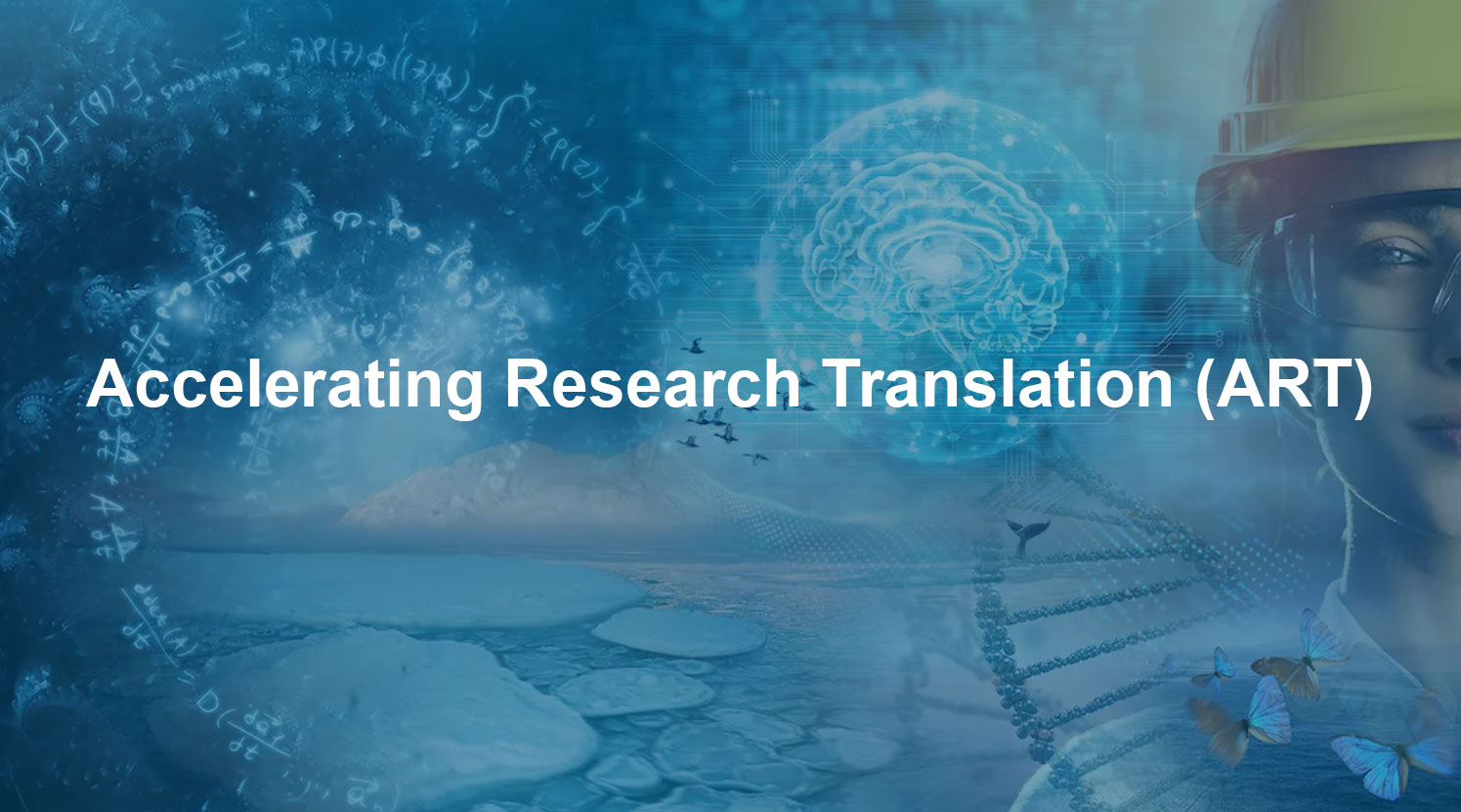 Scientific numbers and metric shapes on blue background